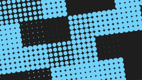 Blue pixels and dots in rows pattern
