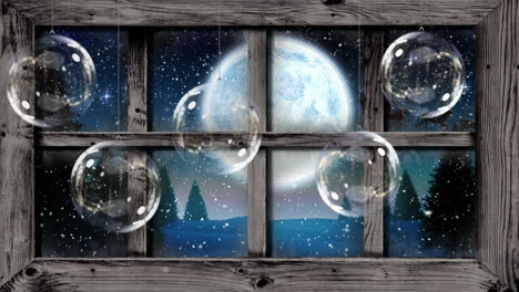 winterlandschaft durch das fenster