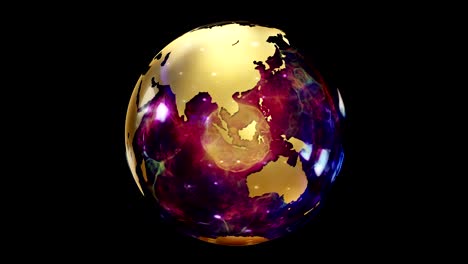 abstract stylized spinning globe of the planet. creative and technological design of planet earth. looped