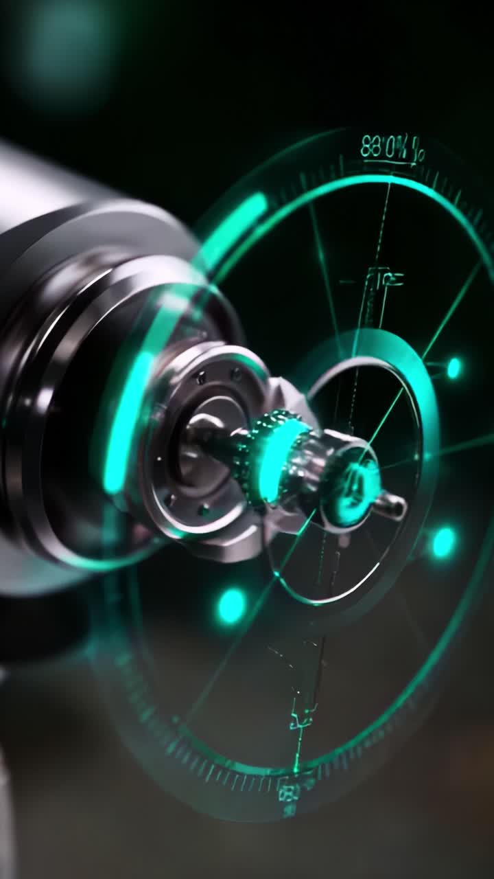 An Overview of a Precision Mechanical Component Featuring a Dynamic Digital Display with Real-Time Data Readouts and Visualization of Functionality