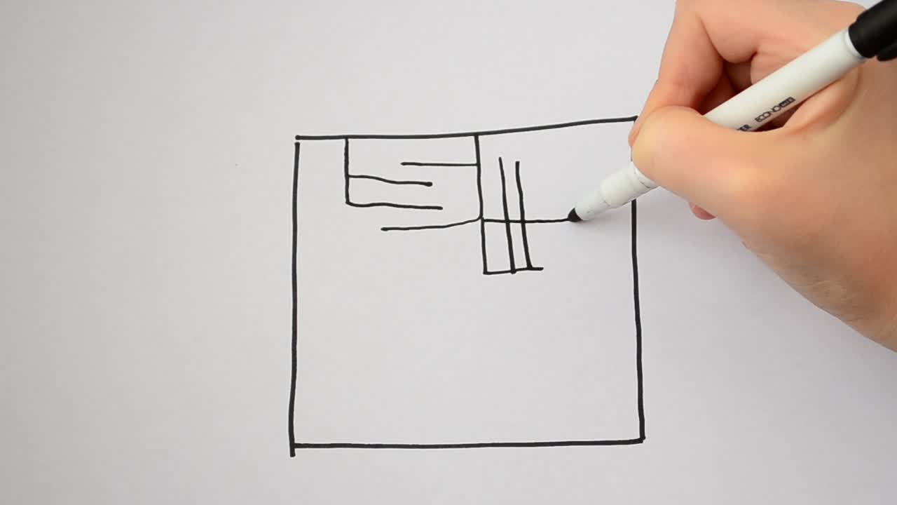 We draw a labyrinth. Drawing on white paper