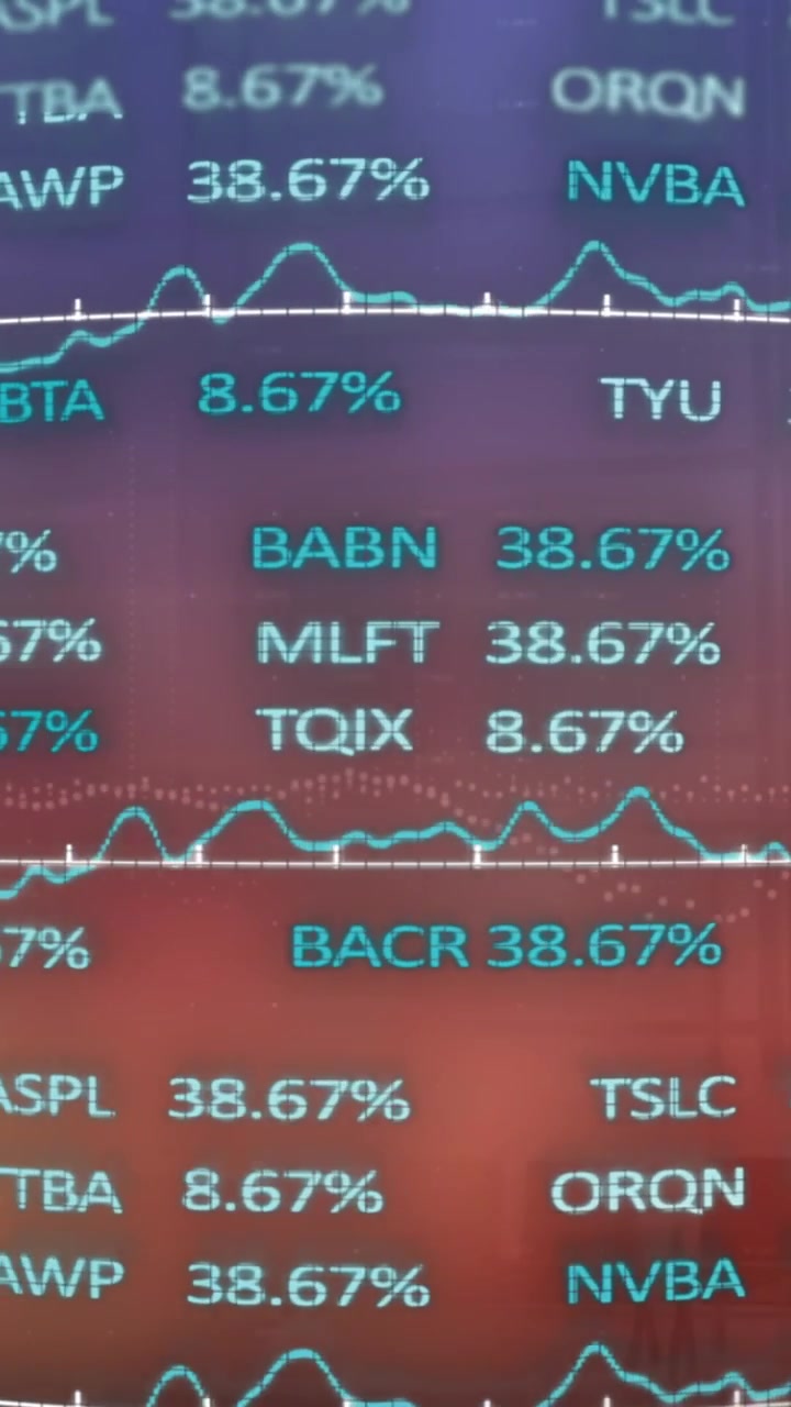 Animazione del mercato azionario su diverse persone che camminano per strada.