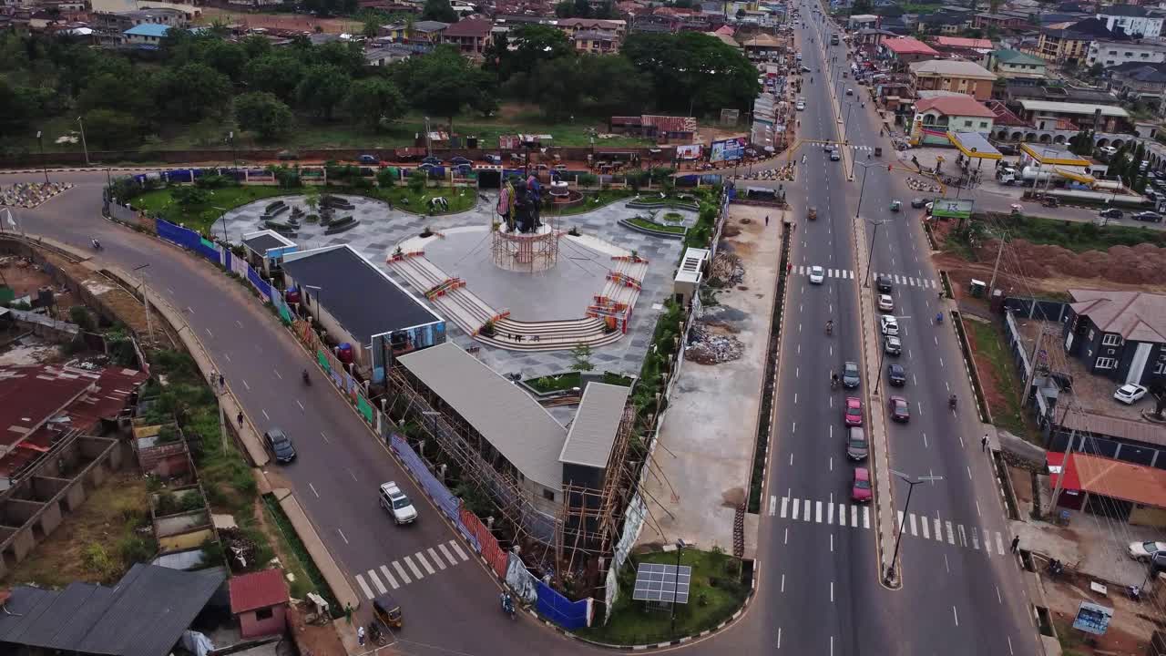 Beautiful overview of Omololu Olunloyo Park near the airport of Ibadan, Nigeria. The park under construction is part of a new to be developed aerotropolis in the Nigerian city