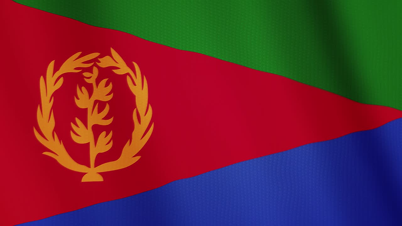 에리트레아 발을 흔들고 있는 애니메이션. 전체 화면. 국가의 상징