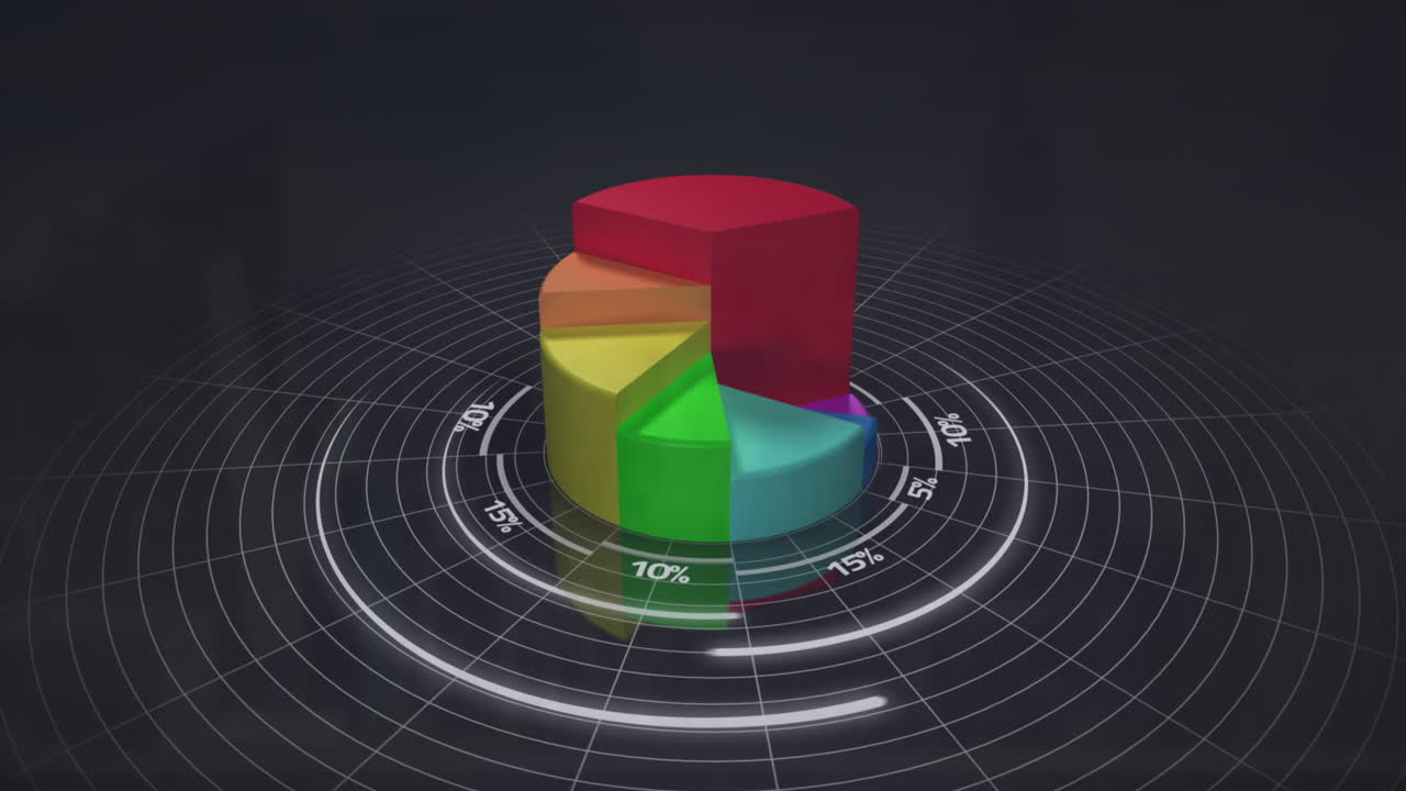 Animation of data processing over black background