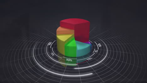 animation of data processing over black background