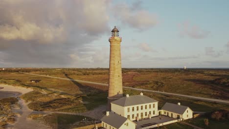 unpainted tower of skagen lighthouse in denmark