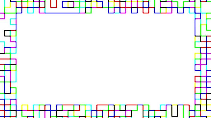 Multi colored blinking squares frame