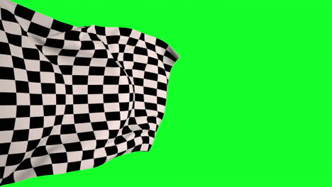 bandera a cuadros contra la pantalla verde