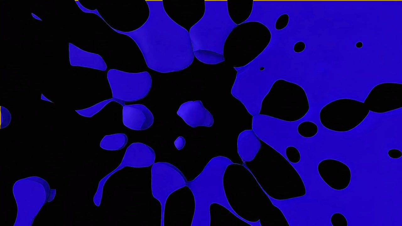 Forme astratte di liquido blu in movimento su sfondo nero