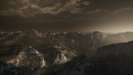 dramatic sky over steps in a mountain.