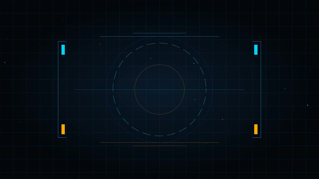 Futuristic Digital HUD Interface with Circular Scanning Elements