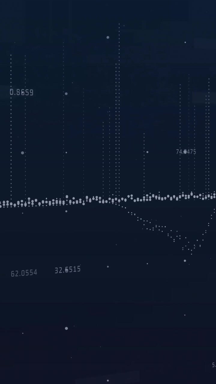 Animation of data processing on black background