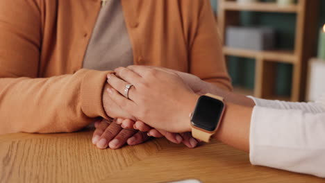 supportive hands comforting elderly person