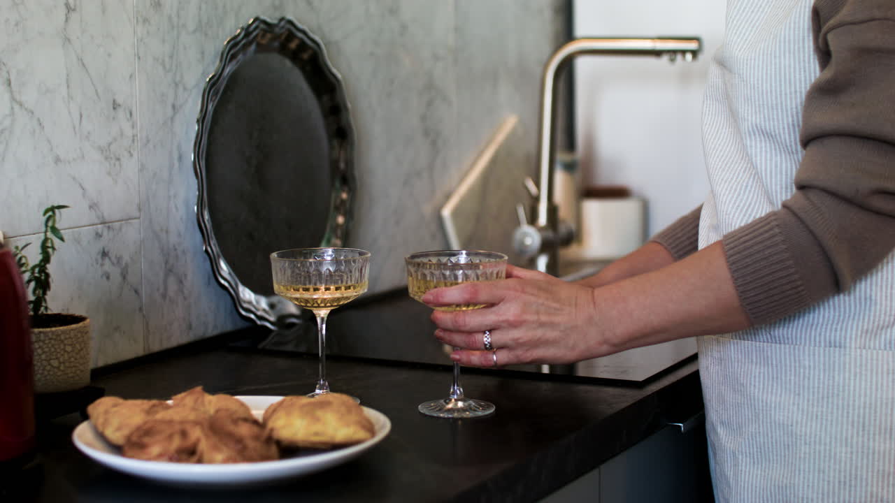 Couple drinking wine at home