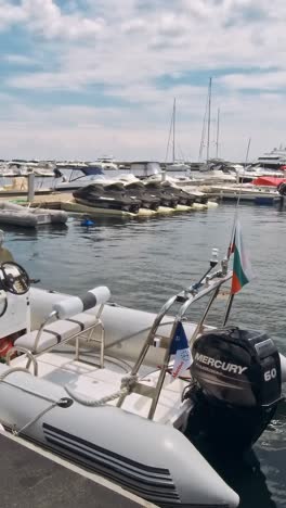 yachts on the pier at sunny day