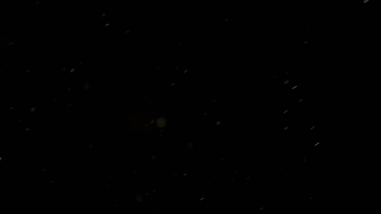 Heavy snowfall by night, evening, big snowflakes falling in winter in darkness, black background, copy space