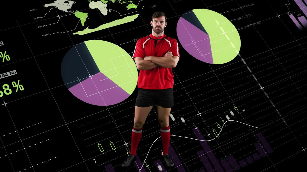 la animación del deportista sobre las estadísticas