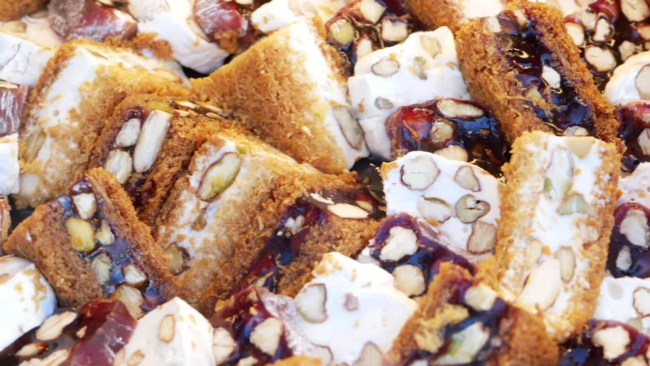 variedad de delicias turcas y baklava