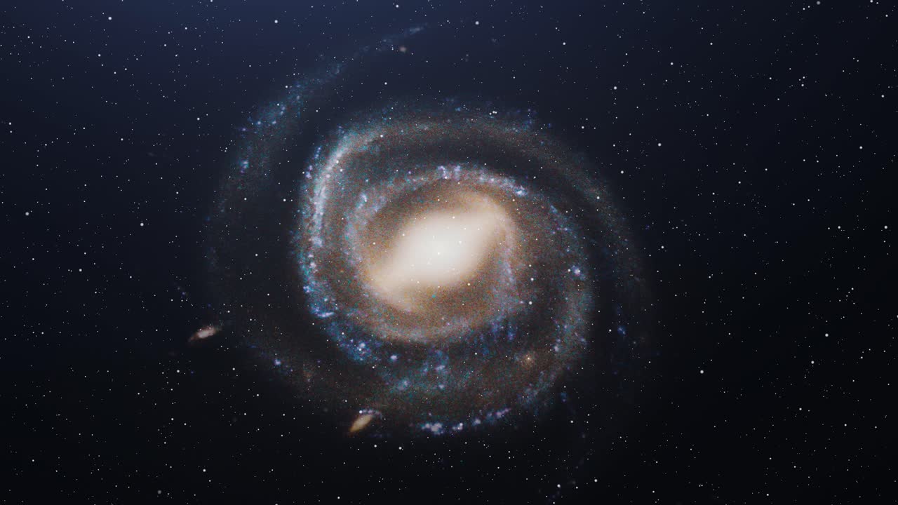 galaxia espiral colorida volando más allá de las estrellas en el universo