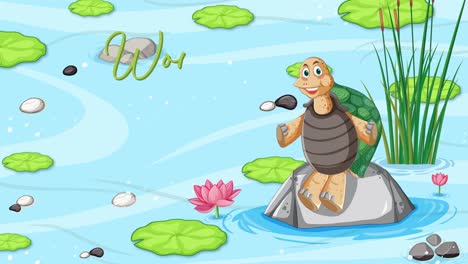 tortuga animada celebrando el día mundial de las tortugas