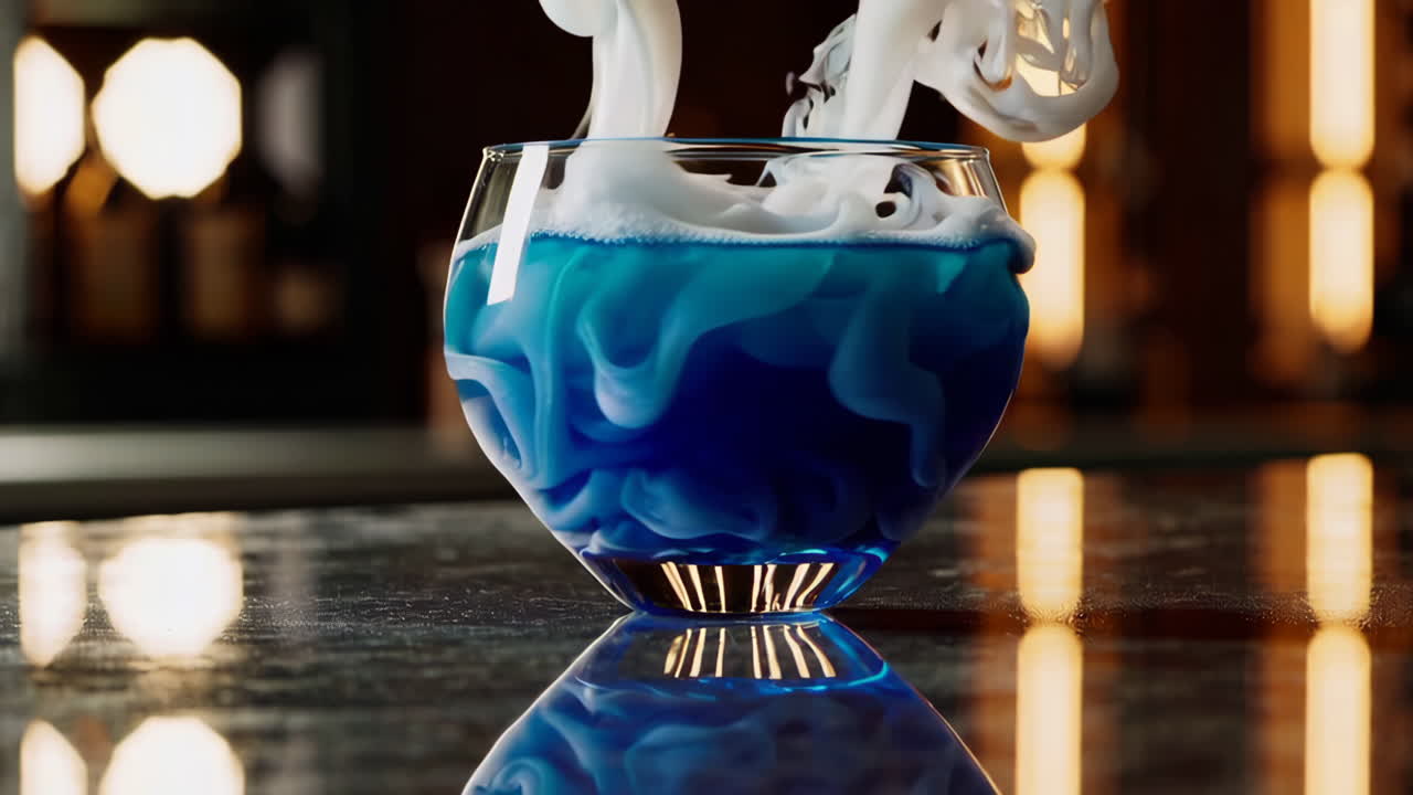 Stunning Blue Cocktail with Whipped Foam