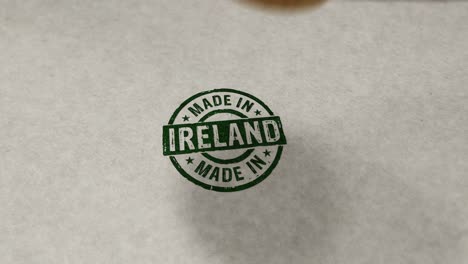 hecho en irlanda sello y animación de bucle de estampado