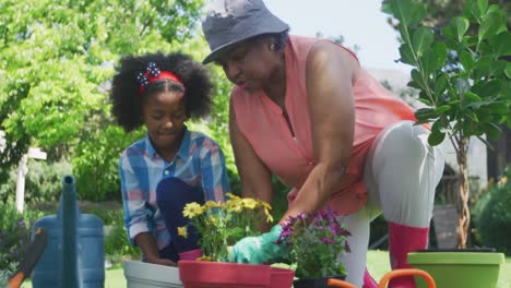 family gardening together