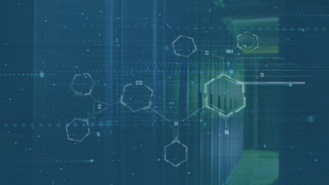 Animation-of-chemical-structures-data-processing-over-computer-servers