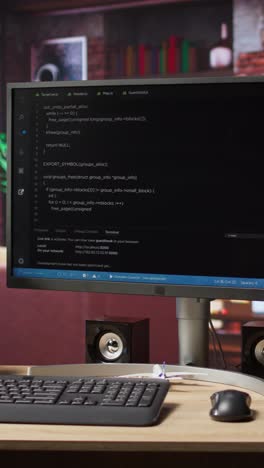 vertical video programming language code editor software ui on computer display