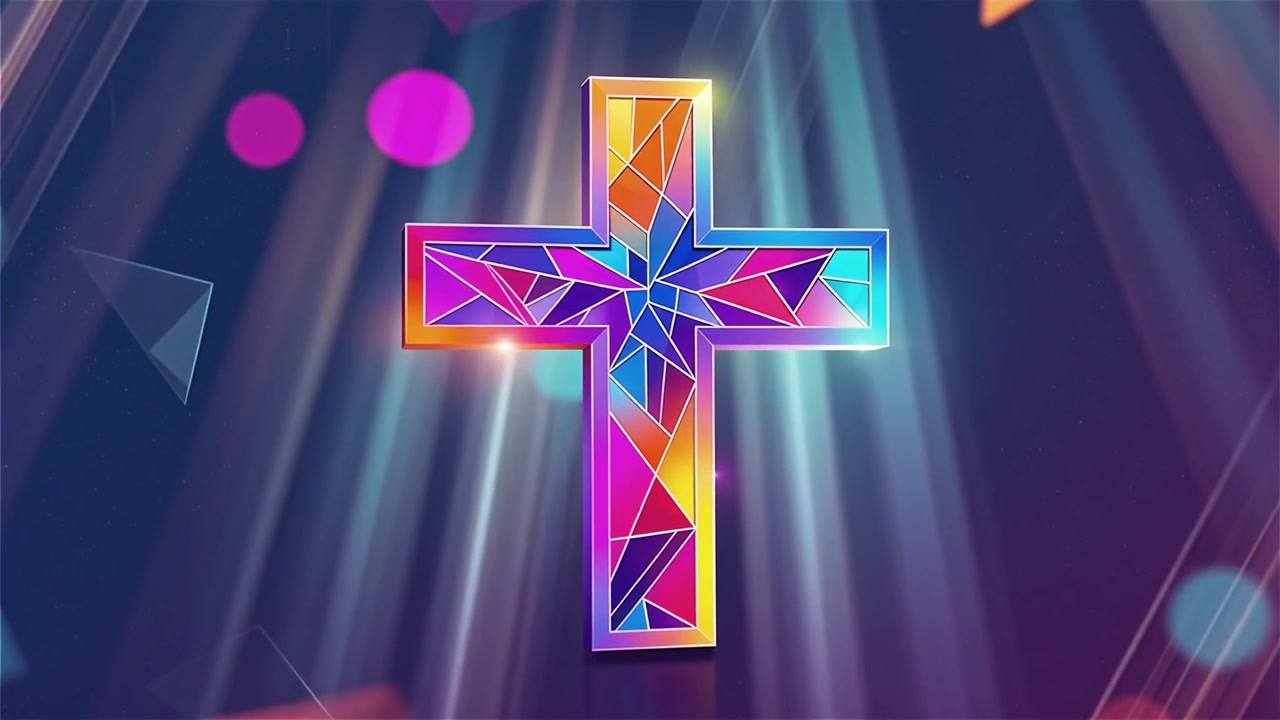 Cruz Cristiana con Luz Celestial, Fondo para Adoración.
