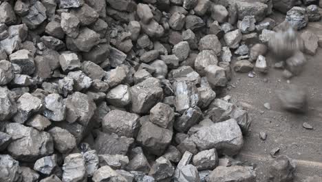 shovel and coal, lignite storage