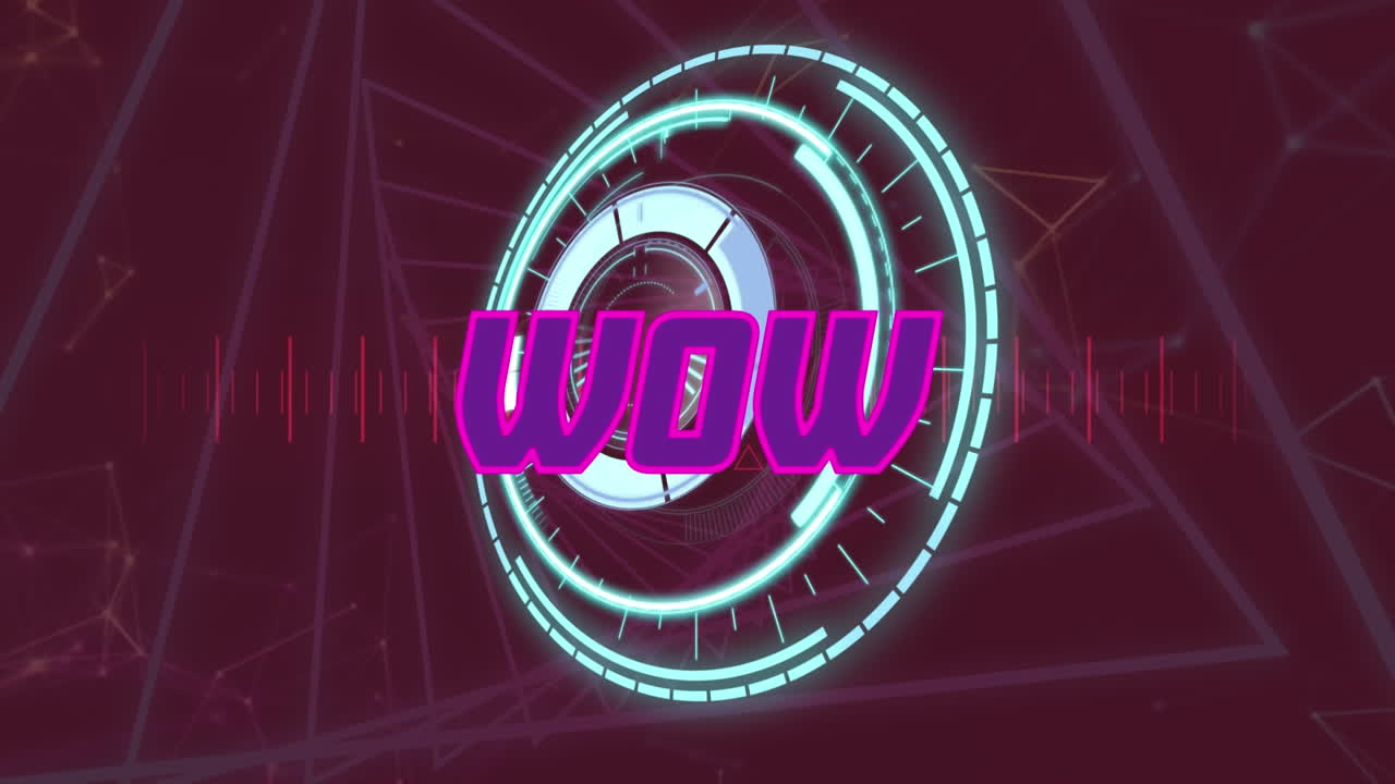 animación del texto wow sobre las formas