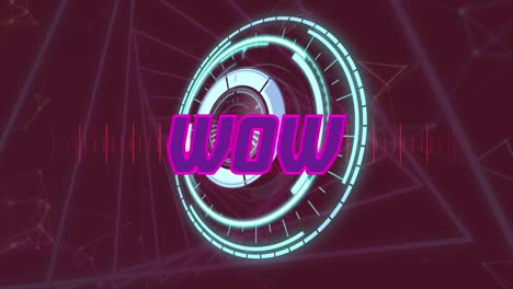 animation of wow text over shapes