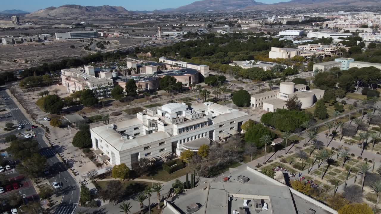 Orbiting around the faculty of economics at the Alicante University, Spain