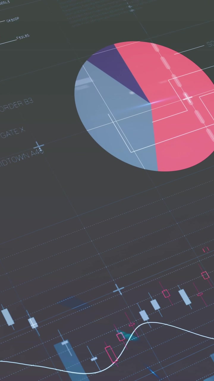Animasjon av statistisk databehandling mot grå bakgrunn