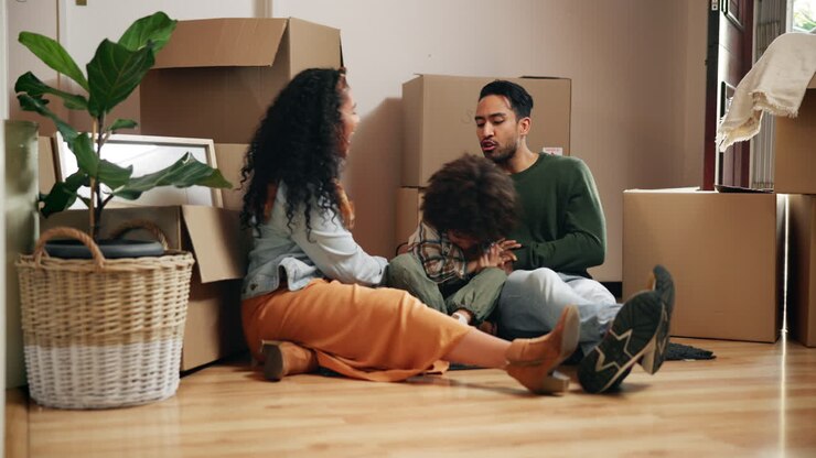 Happy Family Moving