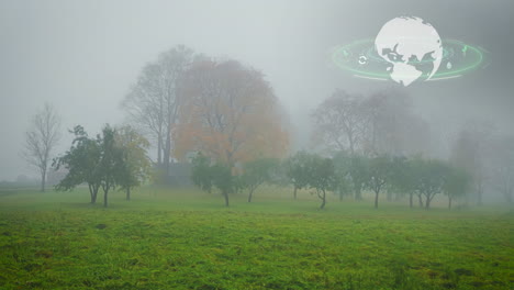 Lapso-De-Tiempo-De-Larga-Duración-De-Verano-A-Invierno-Con-Un-Gráfico-De-Cambio-Climático-De-Tierra-Verde