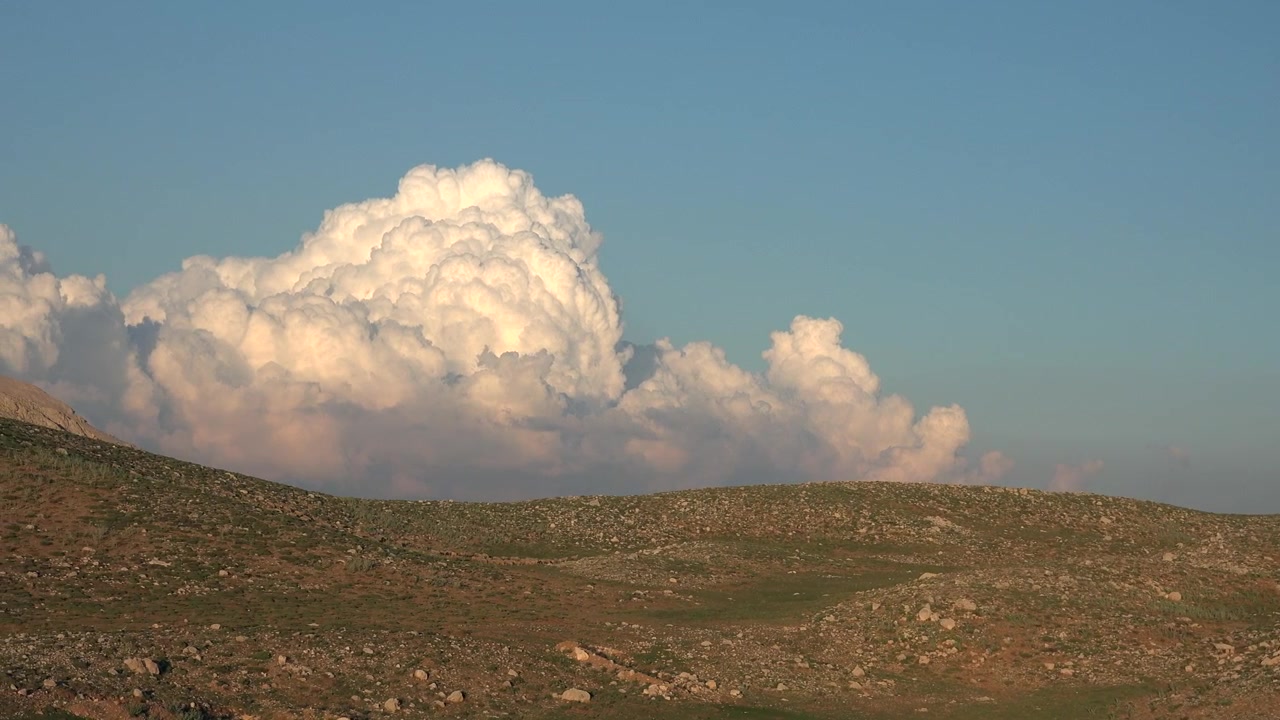 Dramatic Clouds Over Rocky Mountain Landscape at Sunset