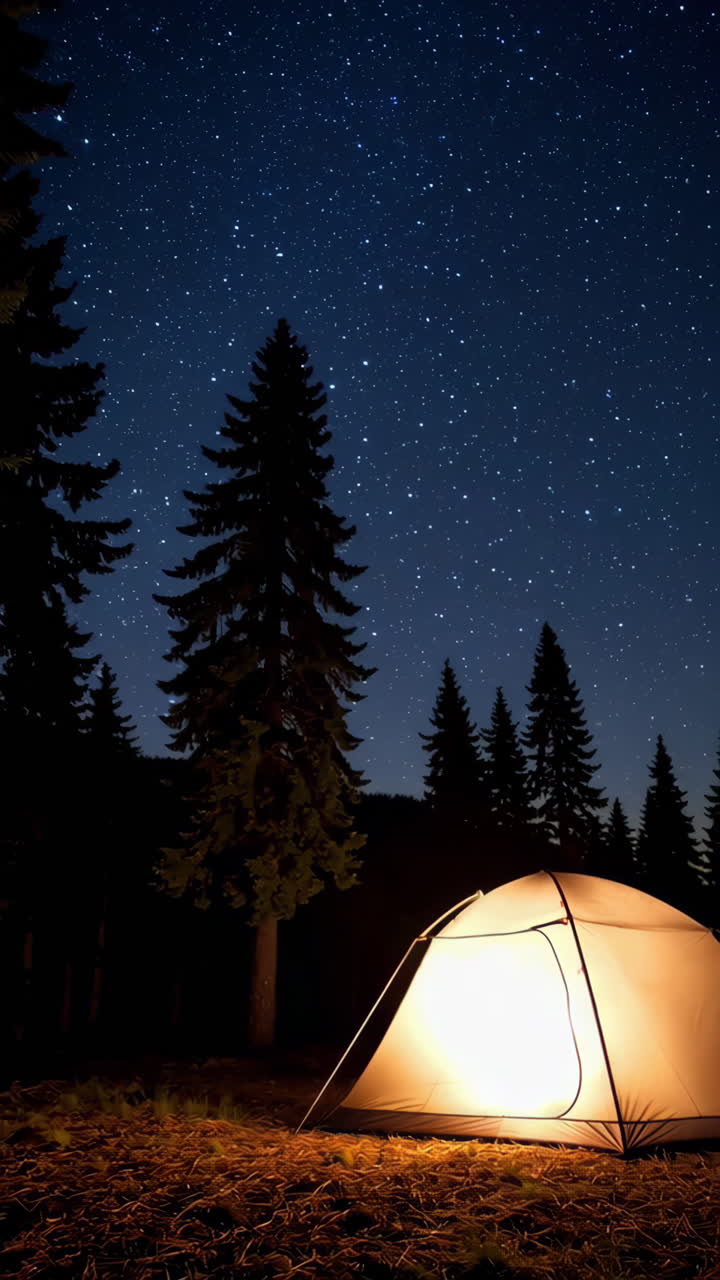 Acampando bajo un cielo estrellado