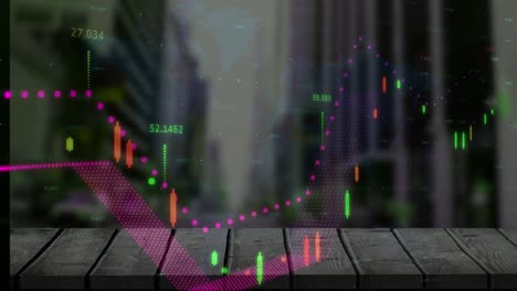 Animation-of-financial-data-processing-over-cityscape