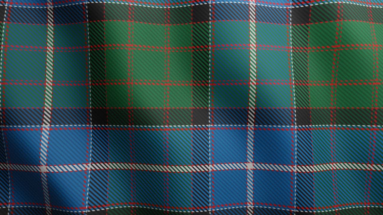 온타리오 타르탄 (ontario tartan) 기하학적 무 없는 루프 패턴, 캐나다 타르탄 파동 표면 모션 그래픽