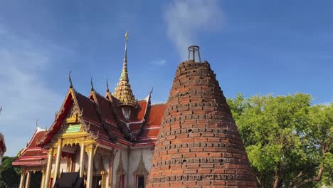 thai temple with conical brick structure