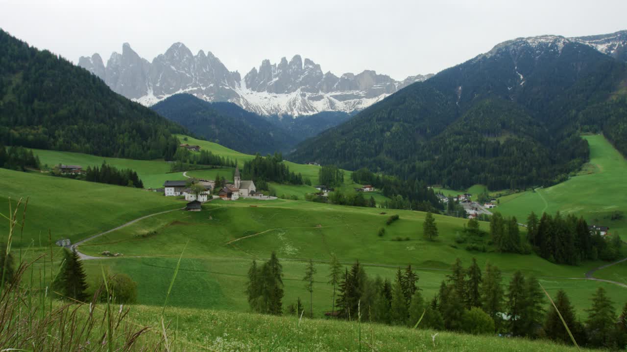 Dolly Shot-Dolomite Mountain Region Funes Italy
