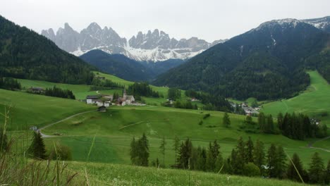 dolly shot-dolomite mountain region funes italy
