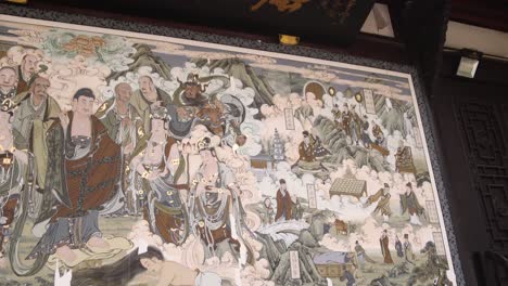 daci temple interior artwork of chinese warriors