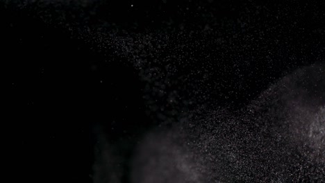 powder isolated on black background