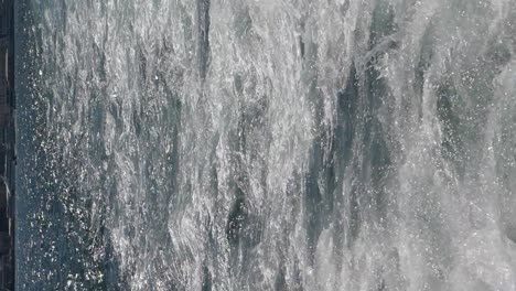 close-up of rushing white water