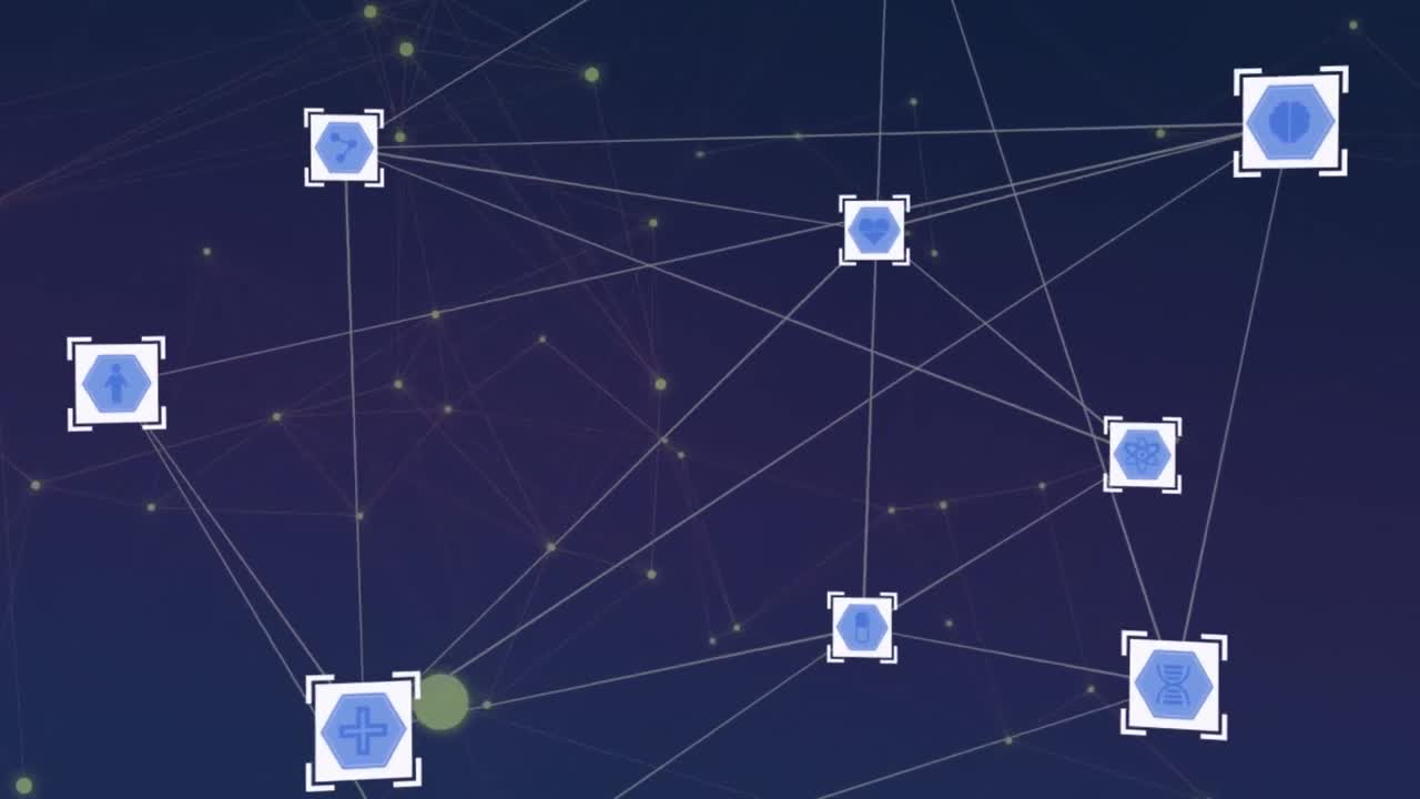 animación de formas sobre un fondo azul