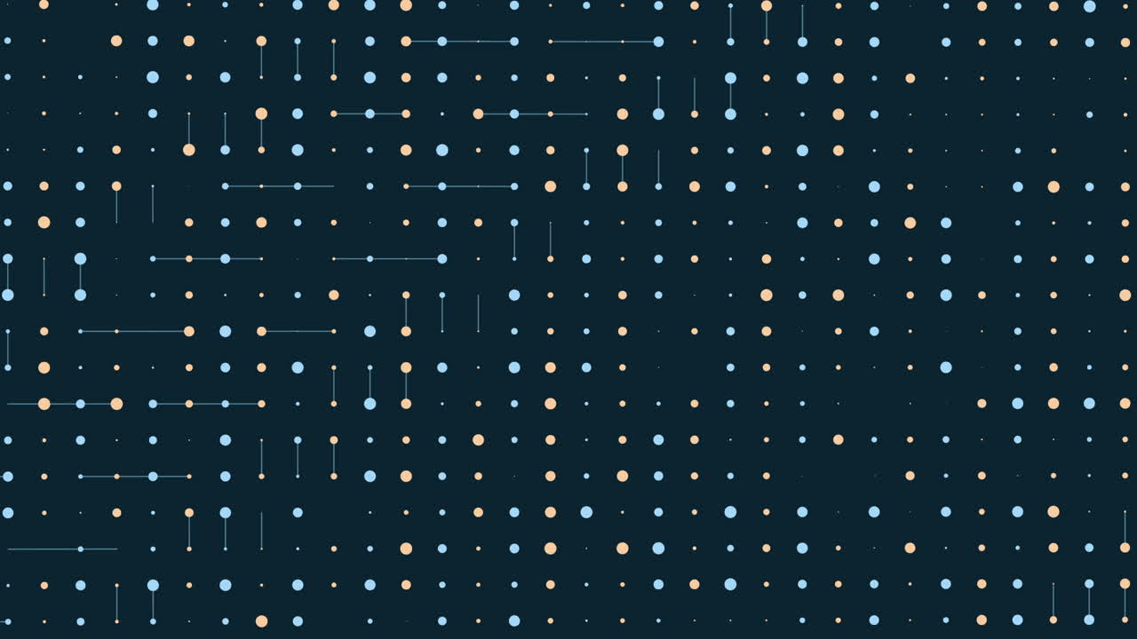 Vibrant dot grid pattern seamlessly repeating dots in blue, pink, and red on a dark background